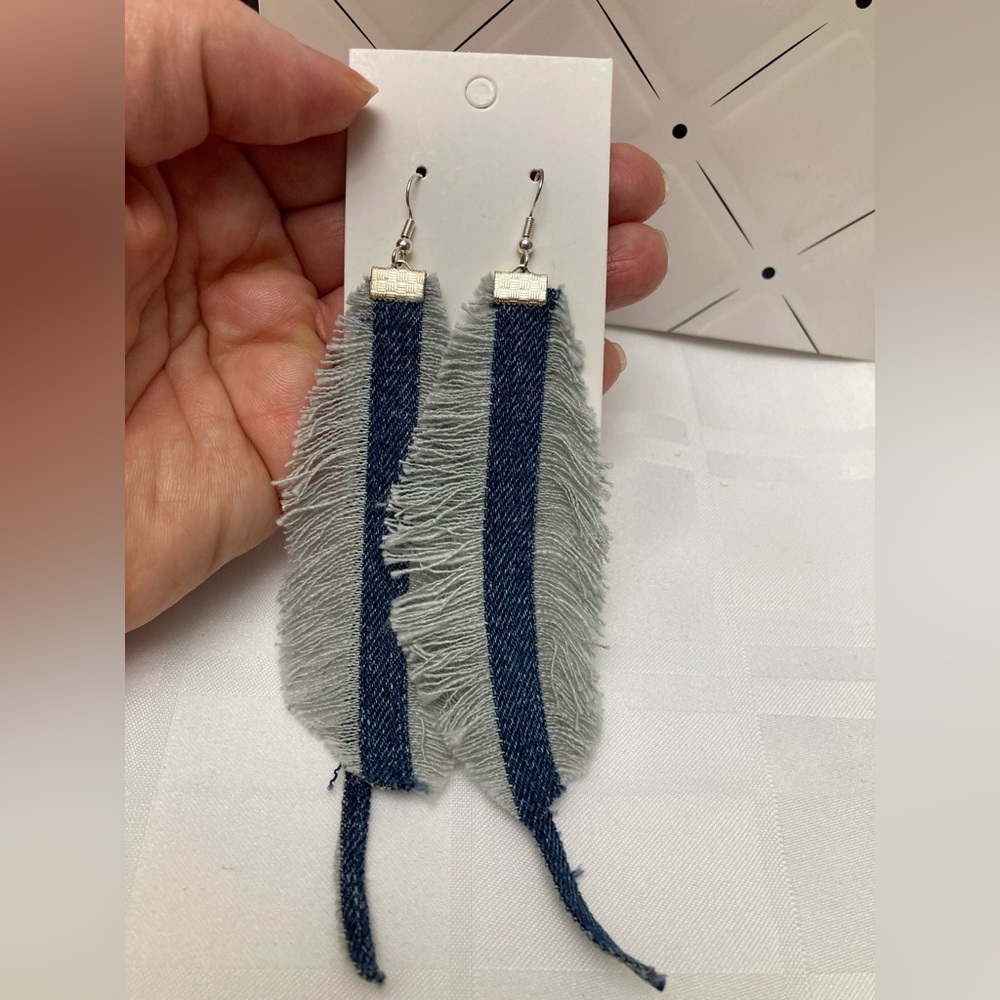 Denim earrings